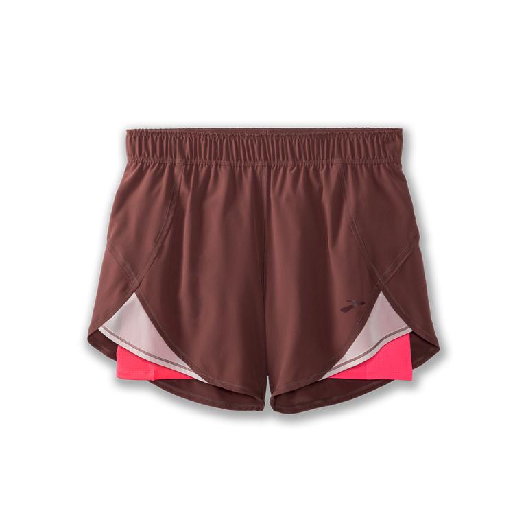 Brooks Chaser 5 Running Shorts - Women's - Burgundy/Terracotta/Rosewater (81790-XFRU)